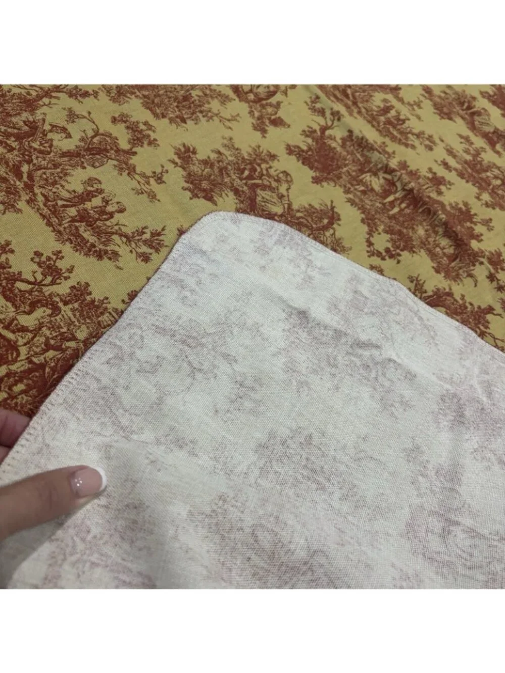 Rustic Life Waverly Country French Red Cream 44”x54” Cotton Upholstery Fabric